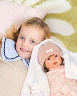 Papusa Llorens, Carla cu paturica alba, cu sunete, 42 cm