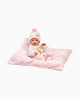 Papusa Llorens, Bimba cu perinita patrata roz, 35 cm