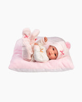 Papusa Llorens, Bimba cu perinita patrata roz, 35 cm