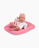 Papusa Llorens, Bimba cu salteluta de dormit roz, 35 cm