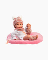 Papusa Llorens, Bimba cu salteluta de dormit roz, 35 cm