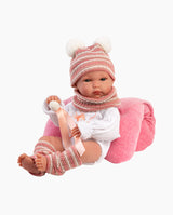 Papusa Llorens, Bimba cu salteluta de dormit roz, 35 cm