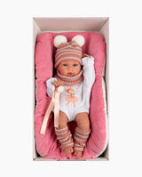 Papusa Llorens, Bimba cu salteluta de dormit roz, 35 cm