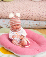 Papusa Llorens, Bimba cu salteluta de dormit roz, 35 cm
