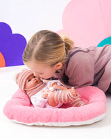 Papusa Llorens, Bimba cu salteluta de dormit roz, 35 cm