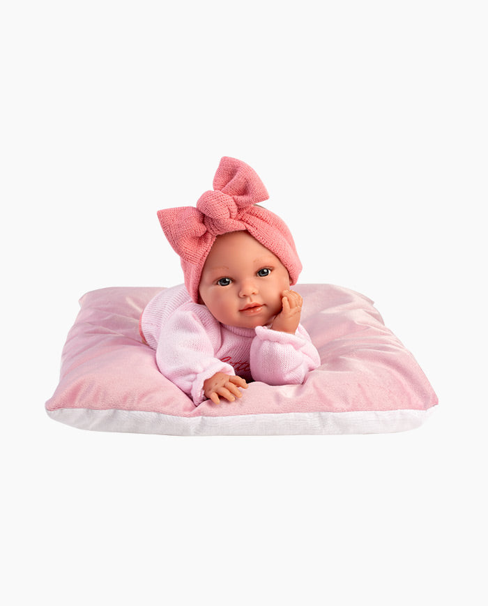 Papusa Llorens, Olivia cu perinita si biberon roz , cu sunete, 38 cm