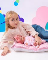 Papusa Llorens, Olivia cu perinita si biberon roz , cu sunete, 38 cm