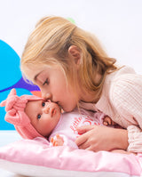 Papusa Llorens, Olivia cu perinita si biberon roz , cu sunete, 38 cm