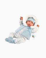 Papusa Llorens, Tino cu vestuta albastra, cu sunete, 44 cm