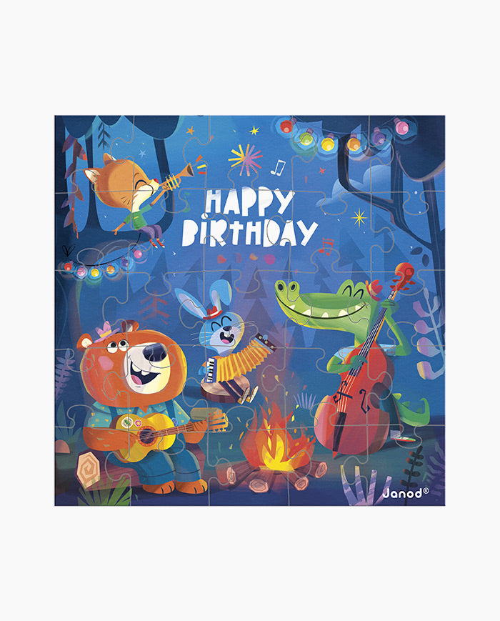Puzzle Zi de nastere in padure, Janod, 25 piese, 3 ani+