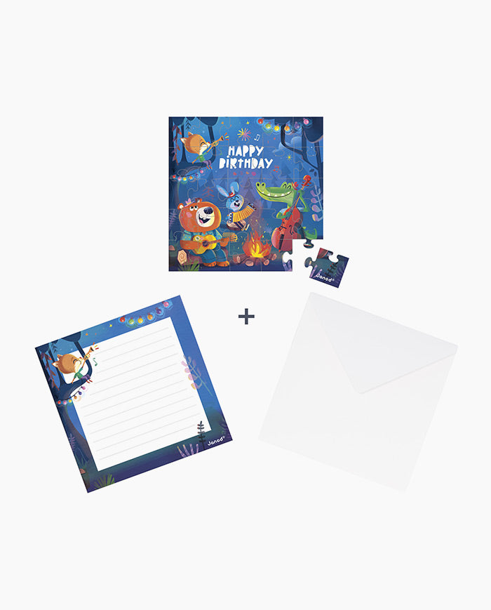 Puzzle Zi de nastere in padure, Janod, 25 piese, 3 ani+