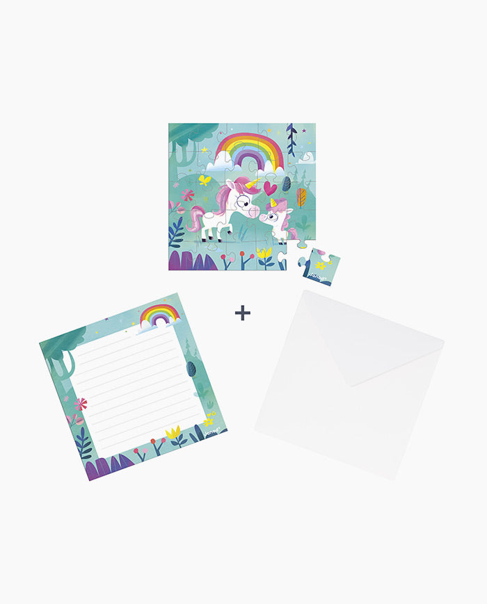 Puzzle Mama Unicorn si puiul ei, Janod, 25 piese, 3 ani+