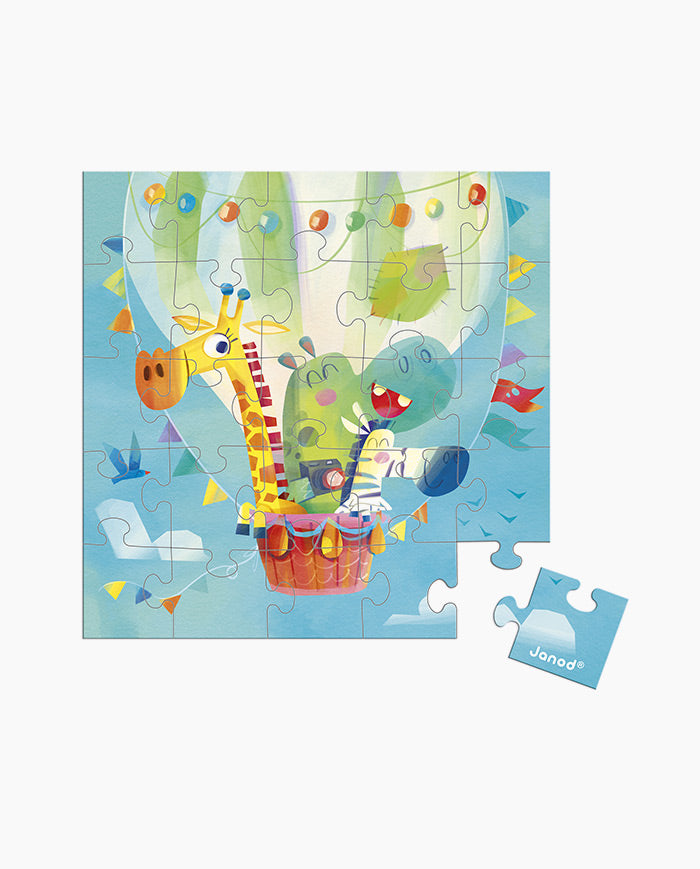 Puzzle Balon cu aer cald, Janod, 25 piese, 3 ani+