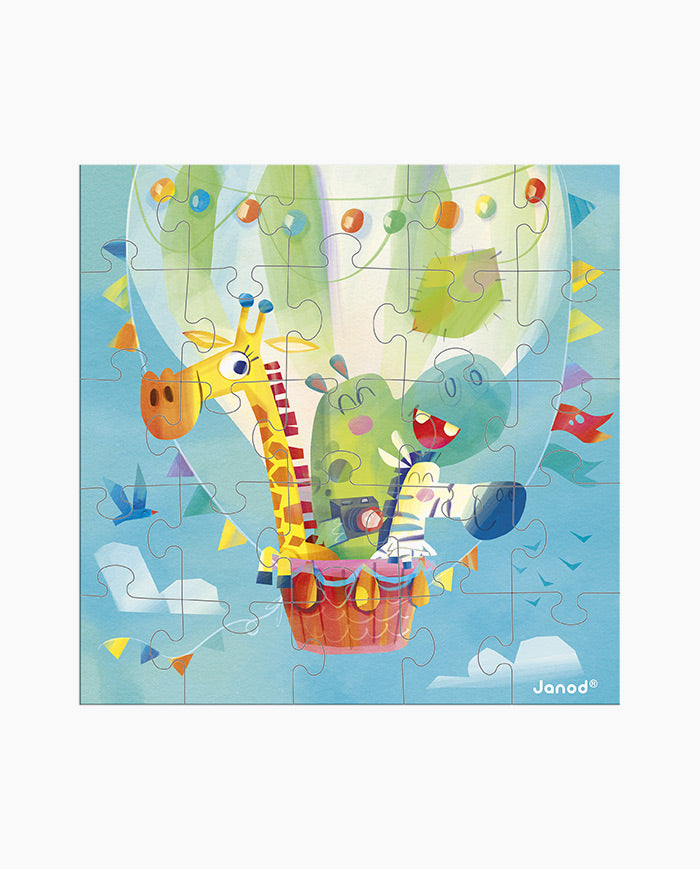 Puzzle Balon cu aer cald, Janod, 25 piese, 3 ani+