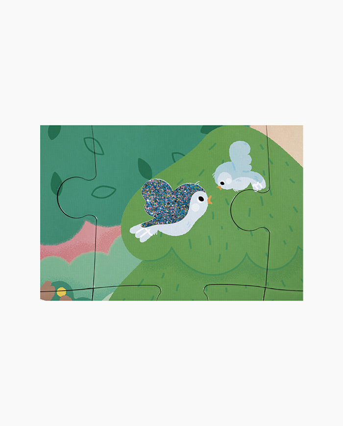 Puzzle Tactil Animale in Padure, Janod, 20 piese, 2 ani+