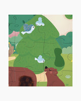 Puzzle Tactil Animale in Padure, Janod, 20 piese, 2 ani+