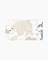 Puzzle Tactil Animale Polare, Janod, 20 piese, 2 ani+