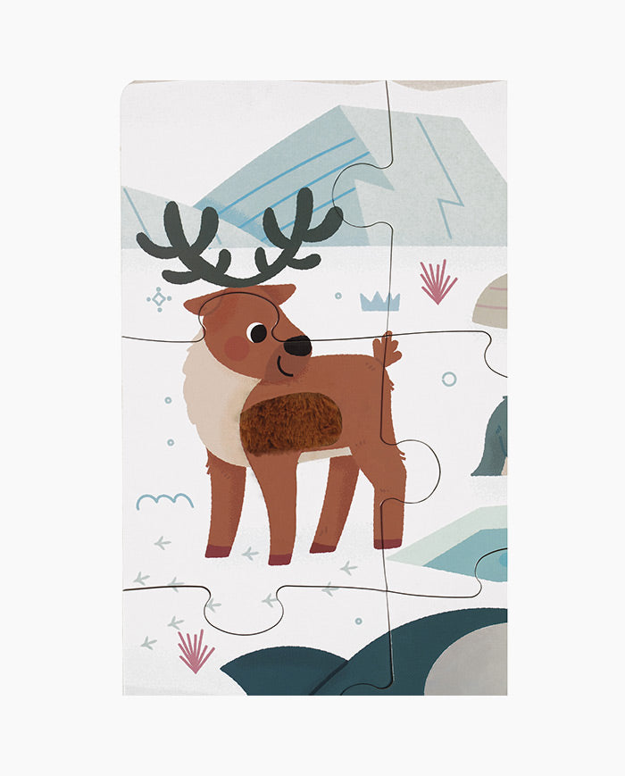Puzzle Tactil Animale Polare, Janod, 20 piese, 2 ani+