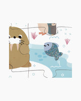 Puzzle Tactil Animale Polare, Janod, 20 piese, 2 ani+