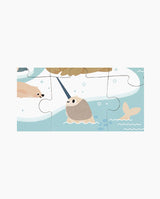 Puzzle Tactil Animale Polare, Janod, 20 piese, 2 ani+