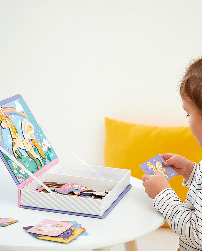 Joc educativ, Janod, unicorni, cu piese magnetice, 3 ani+