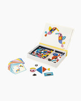 Joc educativ magnetic, Janod, Magneti’book Modele si forme, 115 piese, 3 ani+