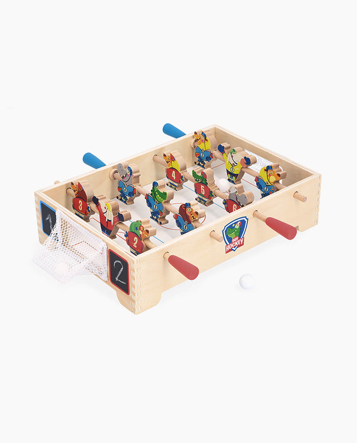 Mini masa de Hockey, Janod, Applepop, din lemn, 3 ani+