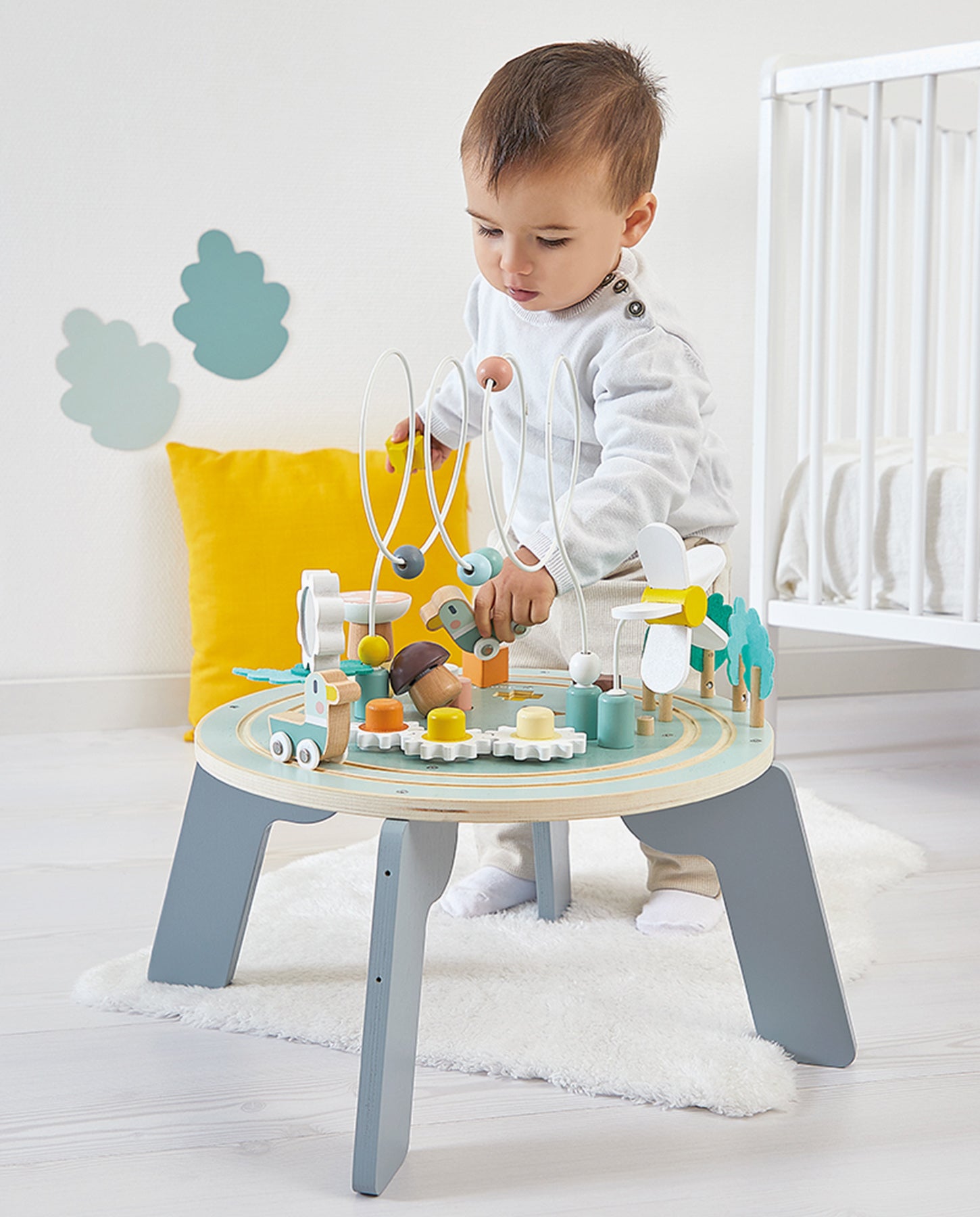 Masuta cu activitati, Janod, Sweet Cocoon, gradina, din lemn, 12 luni+