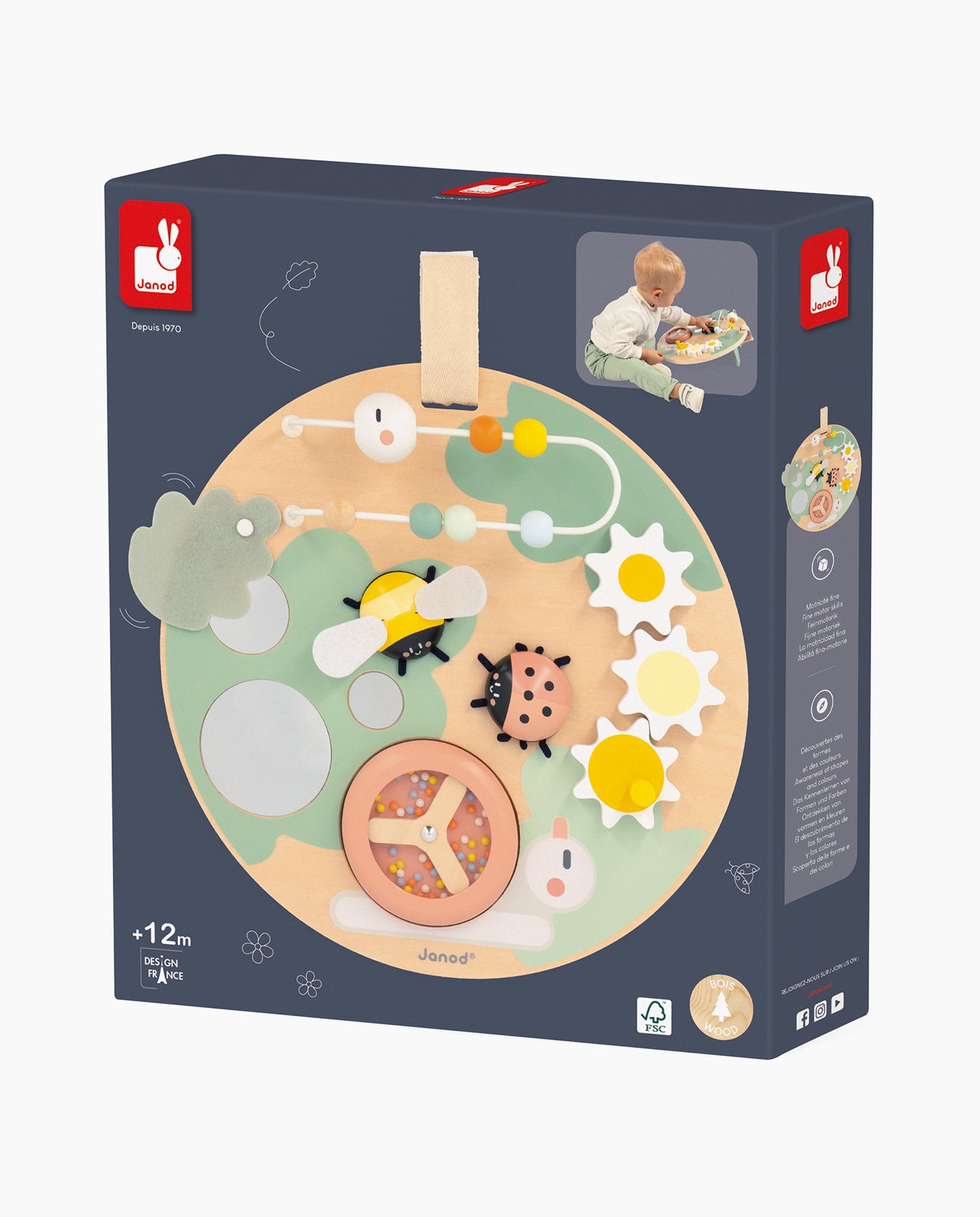 Panou cu activitati, Janod, Sweet Cocoon, 12 luni+