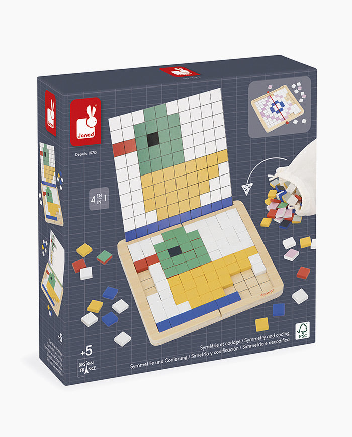 Joc educativ, Janod, simetrie, codare si mozaic, 5 ani+