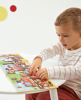 Joc plansa cu piese magnetice, Janod, pompieri, 3 ani+