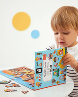 Joc plansa cu piese magnetice, Janod, santierul, 3 ani+