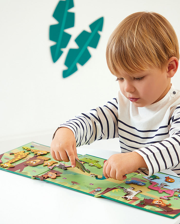 Joc plansa cu piese magnetice, Janod, animale africane, 3 ani+