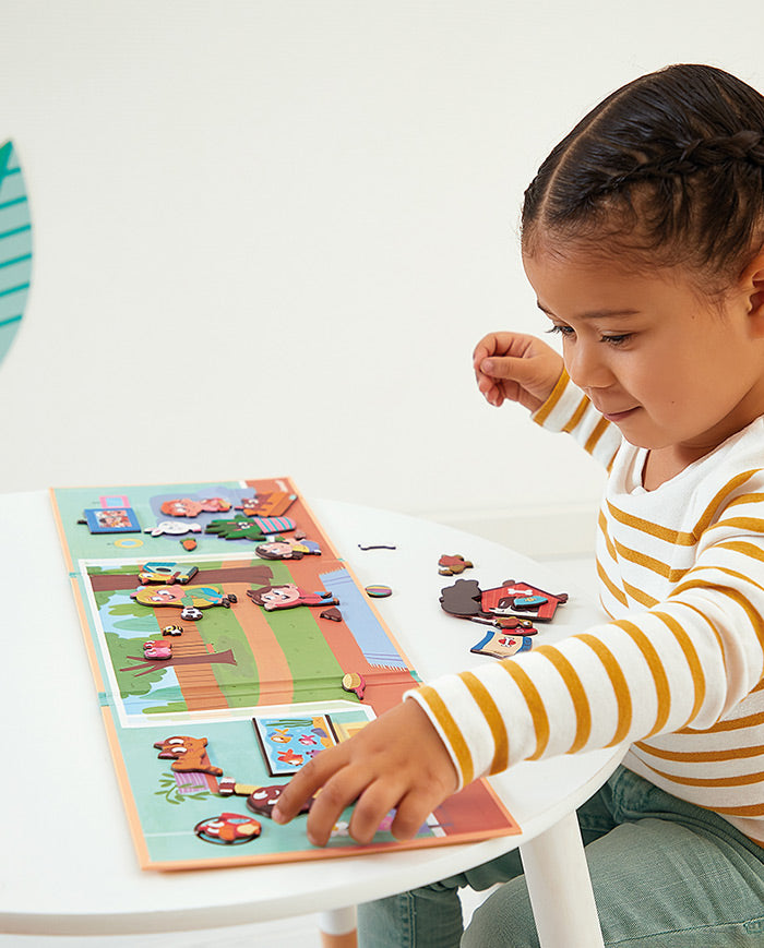 Joc plansa cu piese magnetice, Janod, animale de companie, 3 ani+