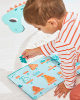 Carte cu activitati, Janod, Dinozauri, 149 piese magnetice, Franceza-Engleza, 3 ani+