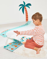 Carte cu activitati, Janod, Dinozauri, 149 piese magnetice, Franceza-Engleza, 3 ani+