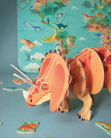 Puzzle 3D Triceratops, Janod, 32 piese, 5 ani+