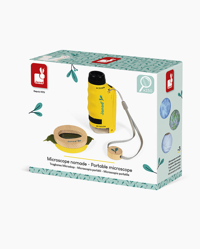 Microscop de buzunar, Janod, din lemn, 3 ani+