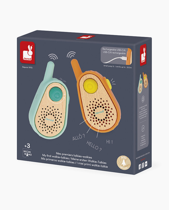 Set de 2 statii walkie-talkie, Janod, 3 ani+