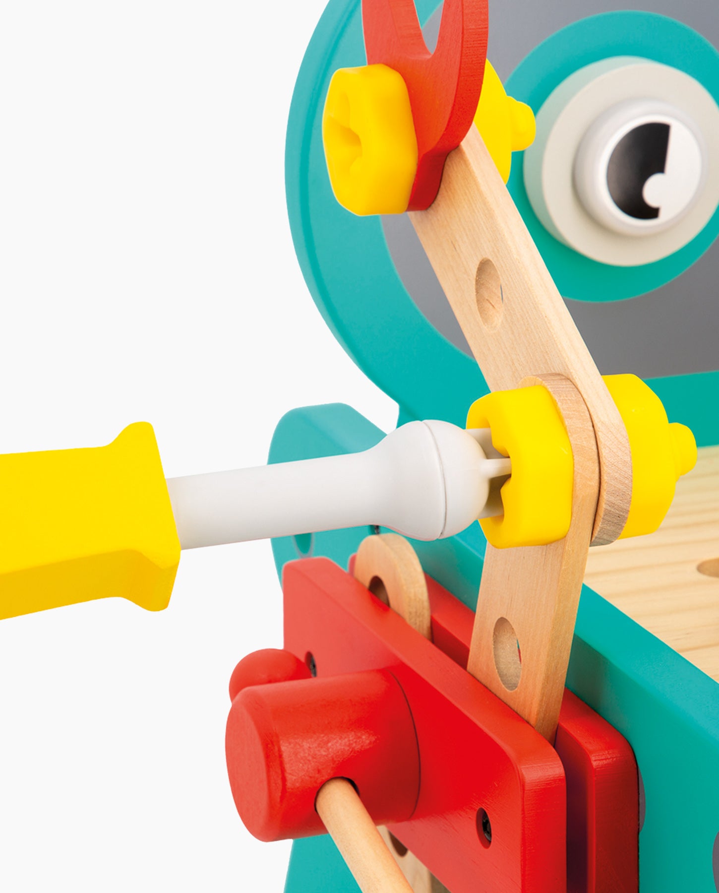 Banc de lucru mobil, Janod, Brico'Kids, Robot, cu 38 accesorii, 18 luni+