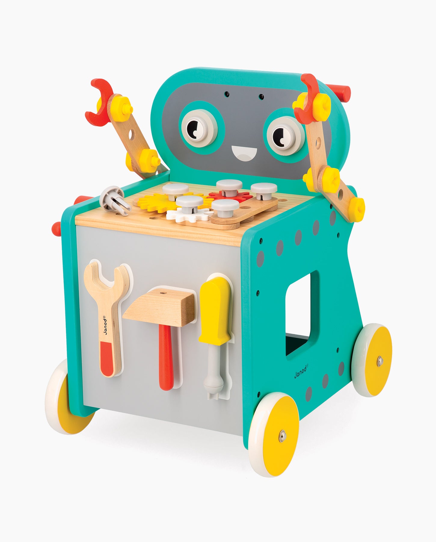 Banc de lucru mobil, Janod, Brico'Kids, Robot, cu 38 accesorii, 18 luni+