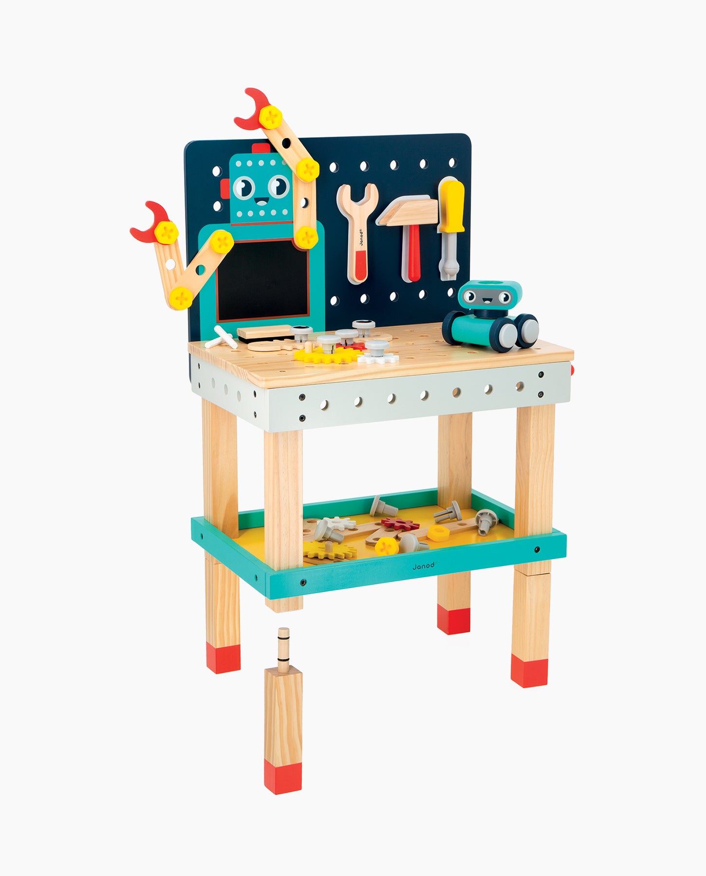 Banc de lucru, Janod, Brico'Kids, Robot, de construit, 60 accesorii, 3 ani+