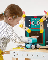 Banc de lucru, Janod, Brico'Kids, Robot, de construit, 60 accesorii, 3 ani+