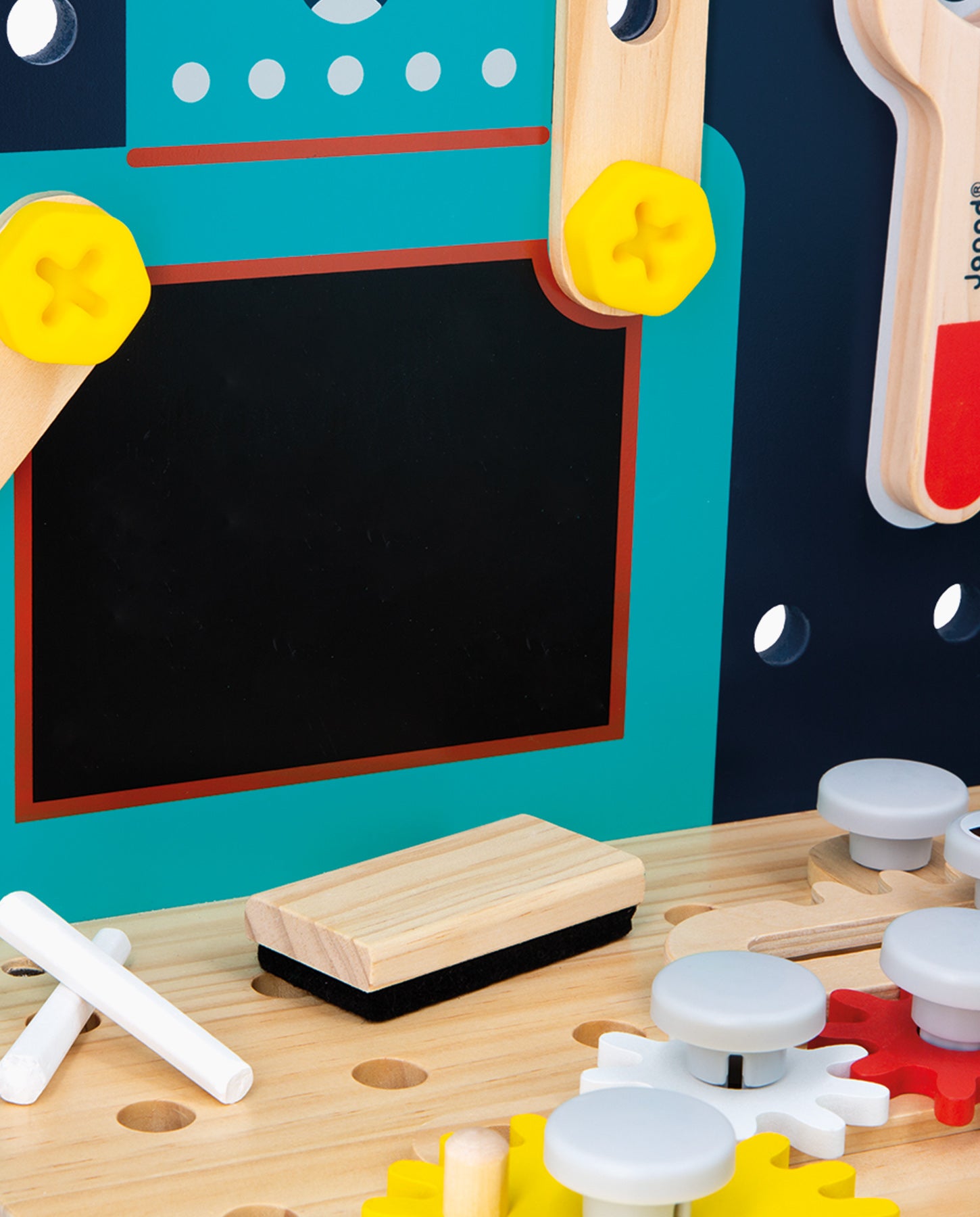 Banc de lucru, Janod, Brico'Kids, Robot, de construit, 60 accesorii, 3 ani+