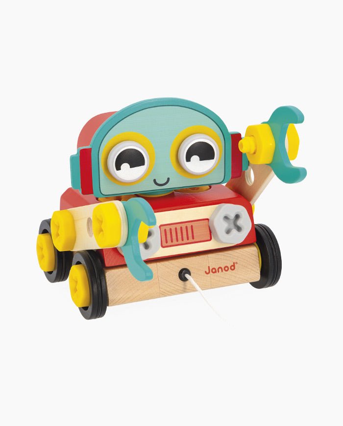 Robot din lemn, Janod, Brico’Kids, 48 piese, 2 ani+