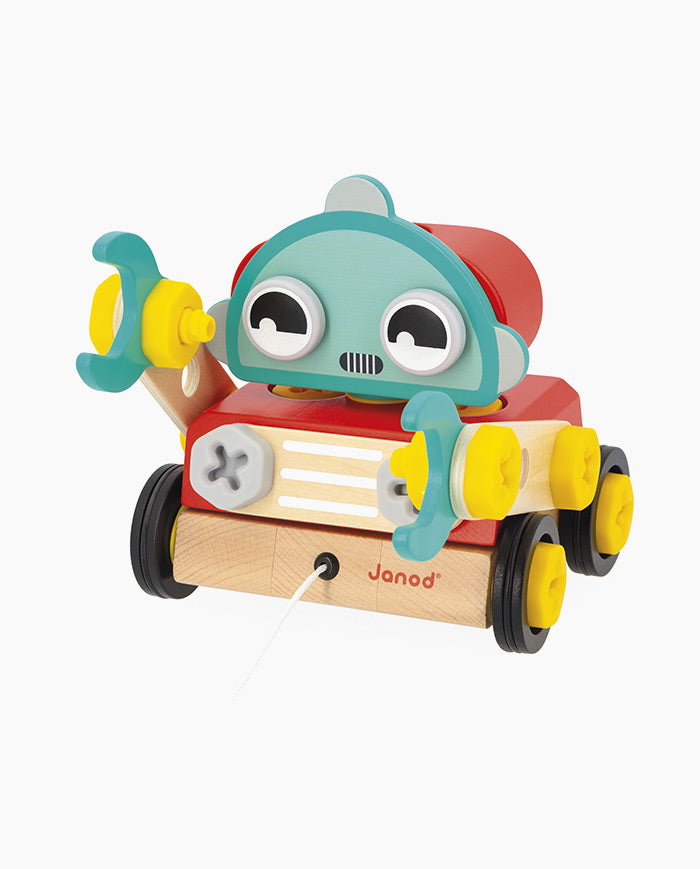 Robot din lemn, Janod, Brico’Kids, 48 piese, 2 ani+