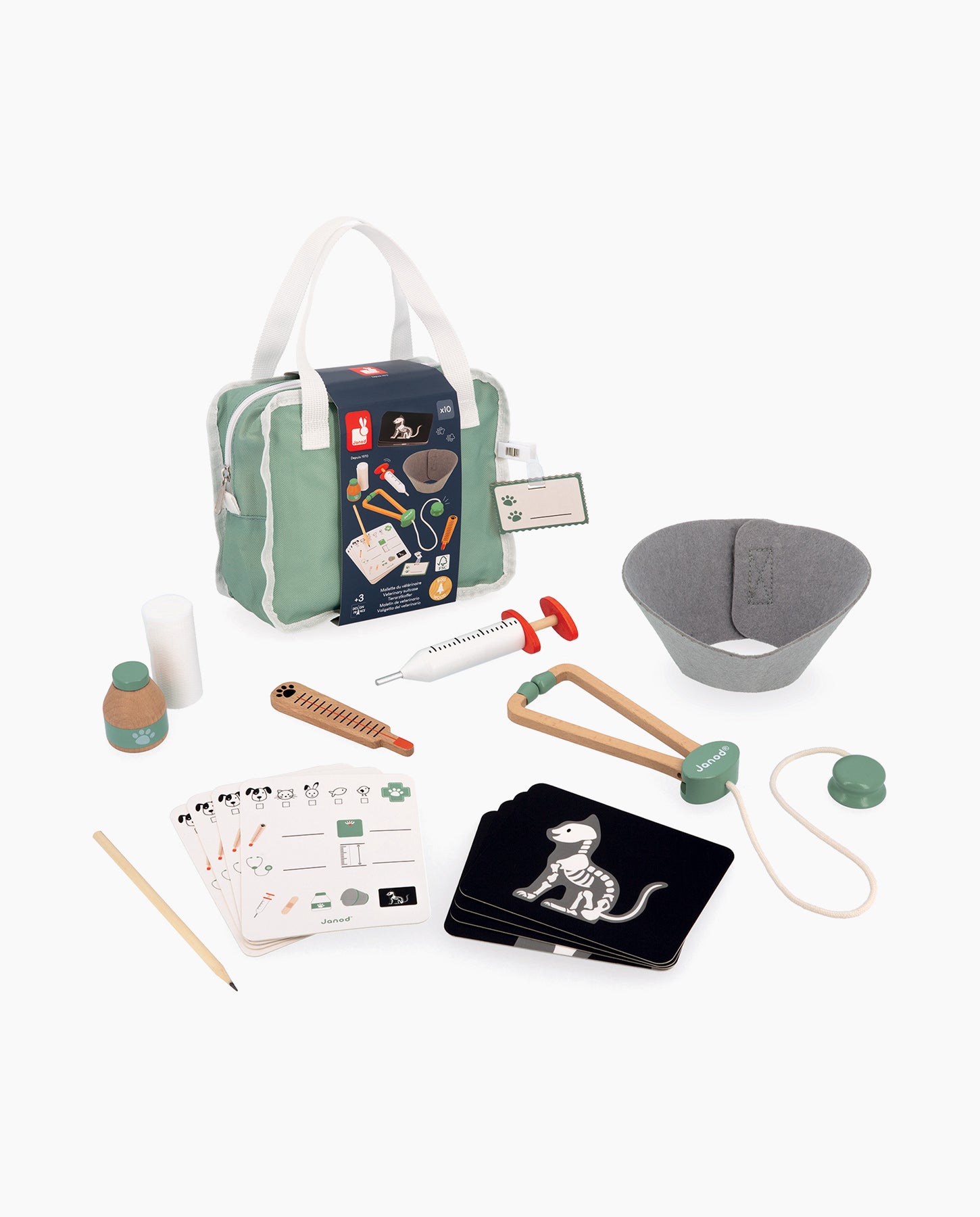 Trusa medic veterinar, Janod, cu 16 accesorii, 3 ani+