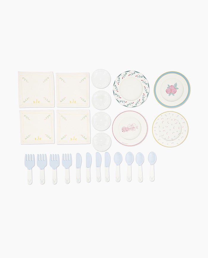 Set de masa, Janod, Shiny Grandma, cu valiza si 24 accesorii, 3 ani+