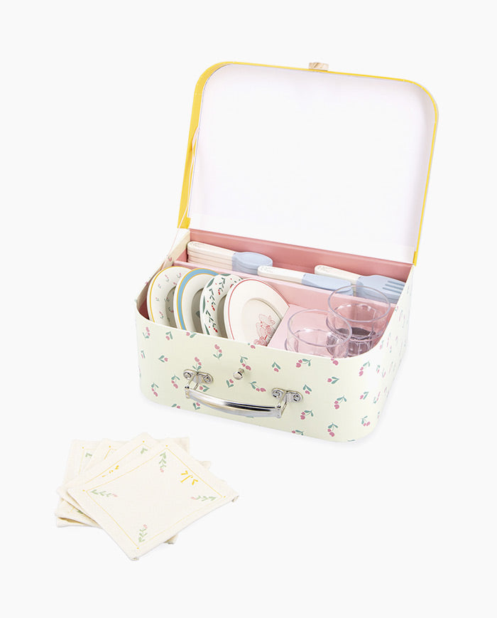 Set de masa, Janod, Shiny Grandma, cu valiza si 24 accesorii, 3 ani+