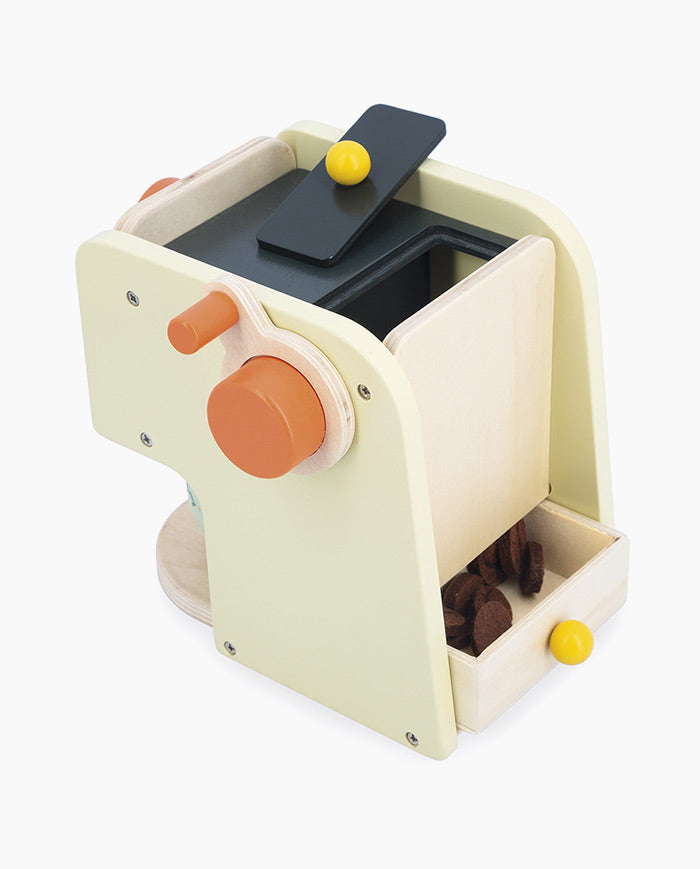 Expresor de cafea, Janod, Shiny Grandma, cu 5 accesorii, 3 ani+